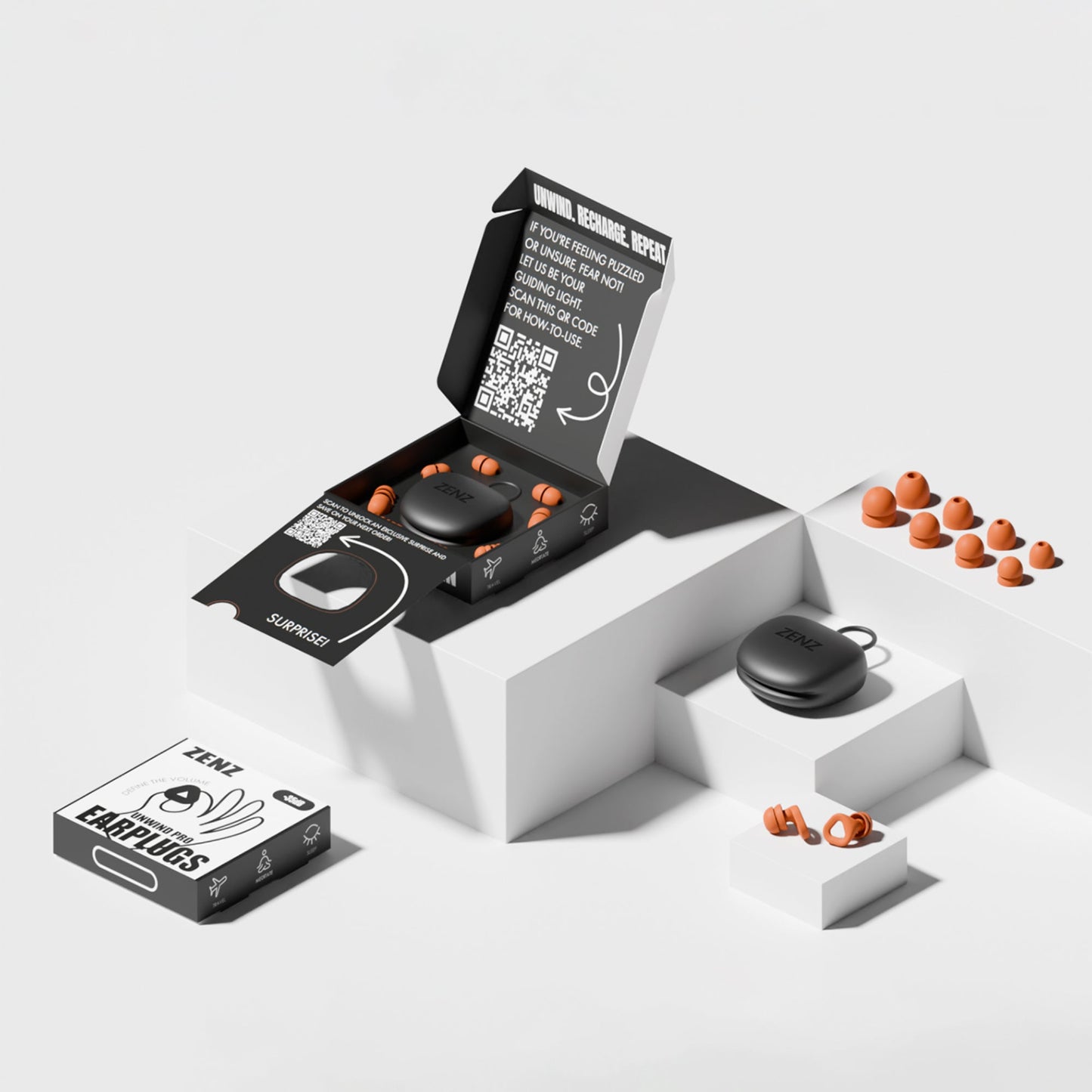 ZENZ - Unwind Pro Earplugs - Blaze Orange