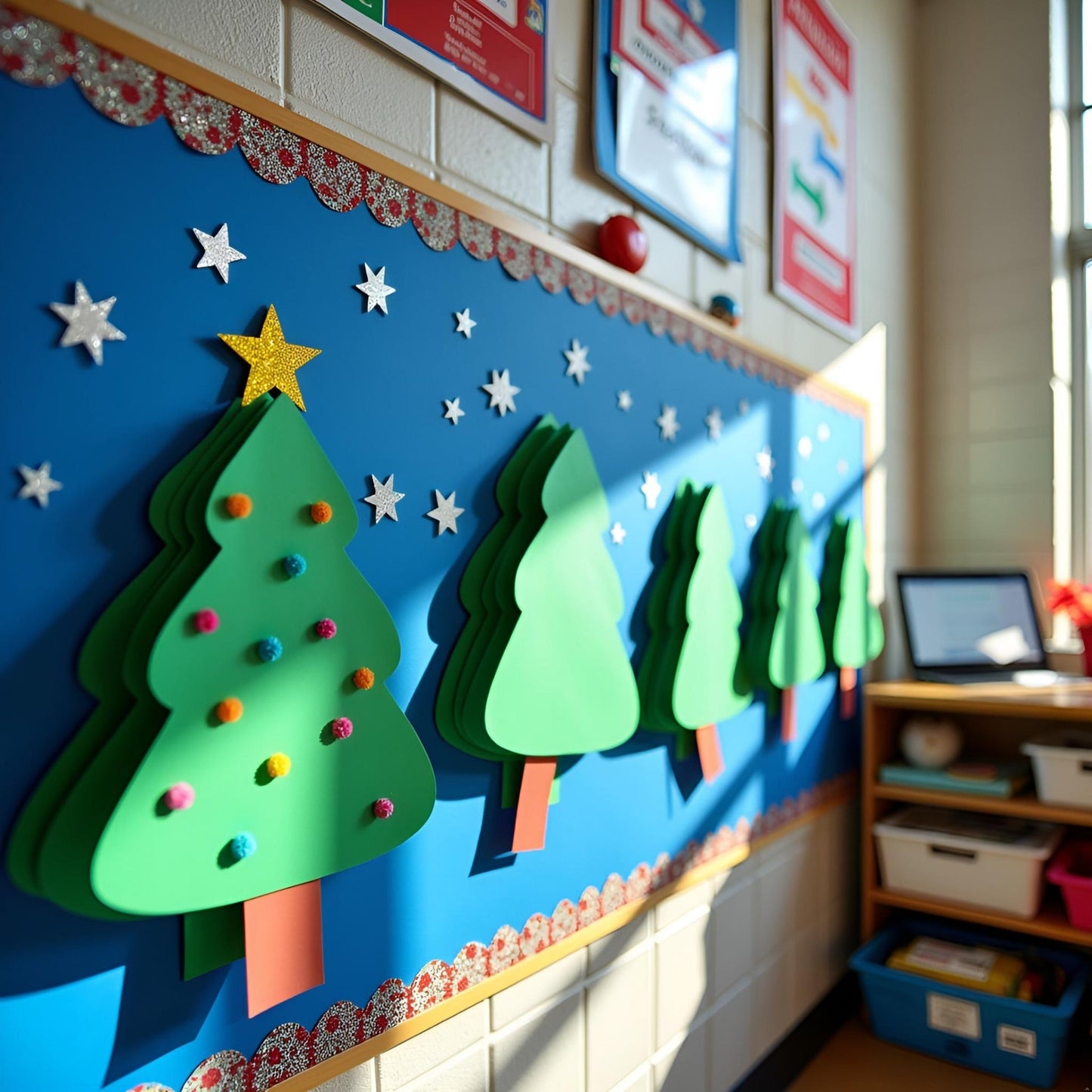 SHAPES ETC. Holiday Evergreen Tree Assorted Green Super Cut-Outs- 8in x 10in
