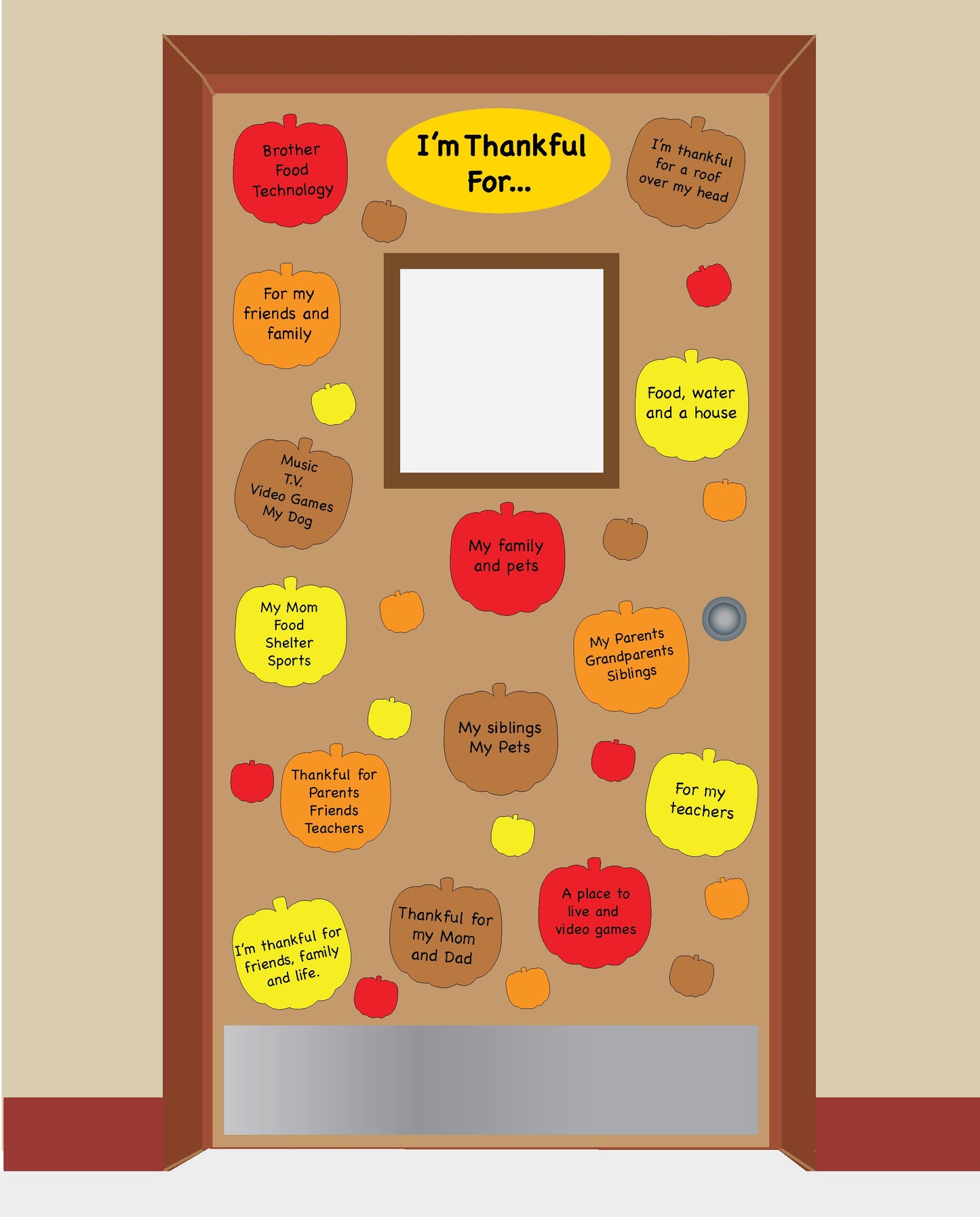 SHAPES ETC. Fall Thanksgiving Pumpkin Small Assorted Color Cut-Outs - 3in
