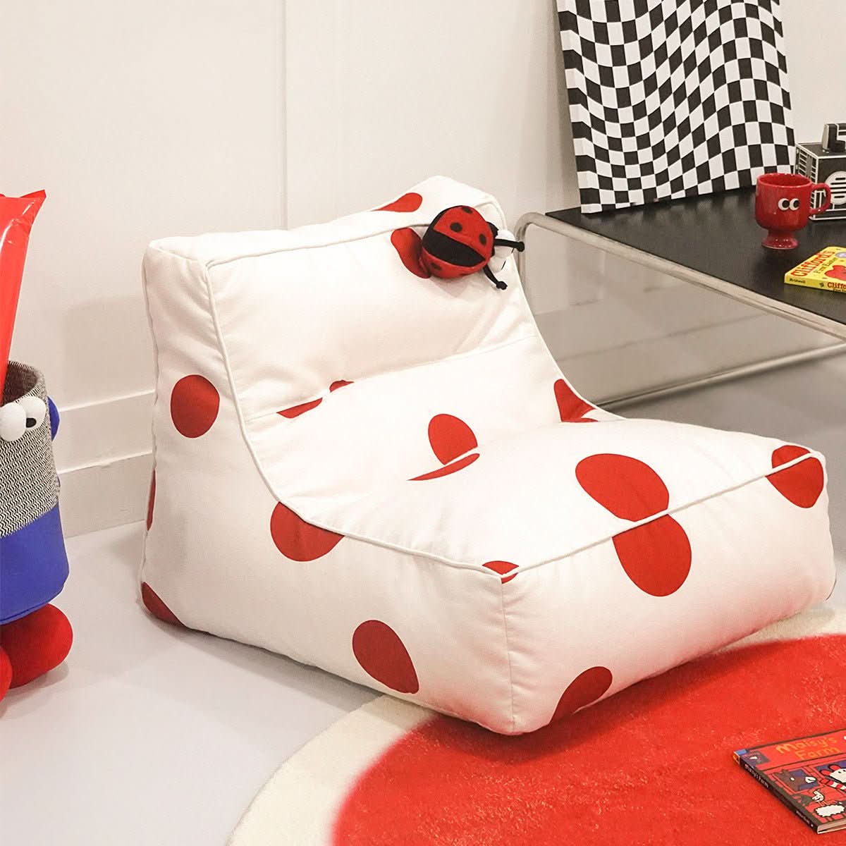 Polka Dot Lady Bug Bean Bag Chair - TrendDora