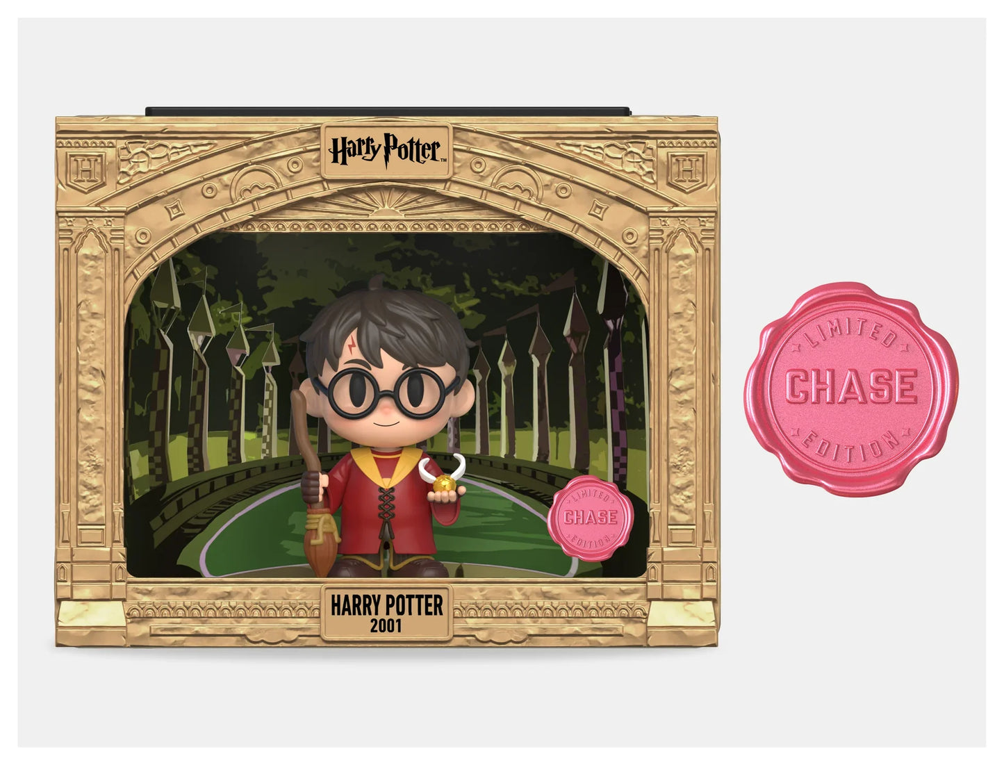 Harry Potter LE7500 PIX Classic Vinyl Figure from Ralphie's Funhouse, featuring Harry in wizarding robes and wand, front view.