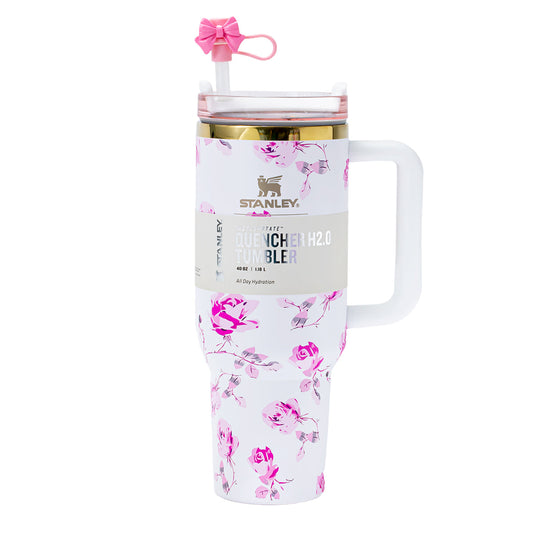 Stanley x LoveShackFancy Ribbon Rosa Quencher H2.0 FlowState Tumbler 40oz – Limited Edition Rose Garden Bow Tumbler