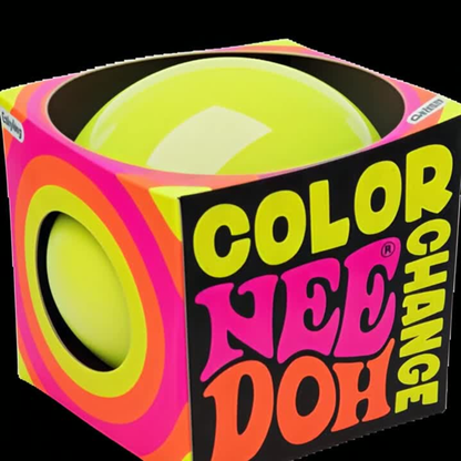 Schylling Nee-Doh color change squishy from yellow to orange, soft and squishy toy by Ralphie's Funhouse.