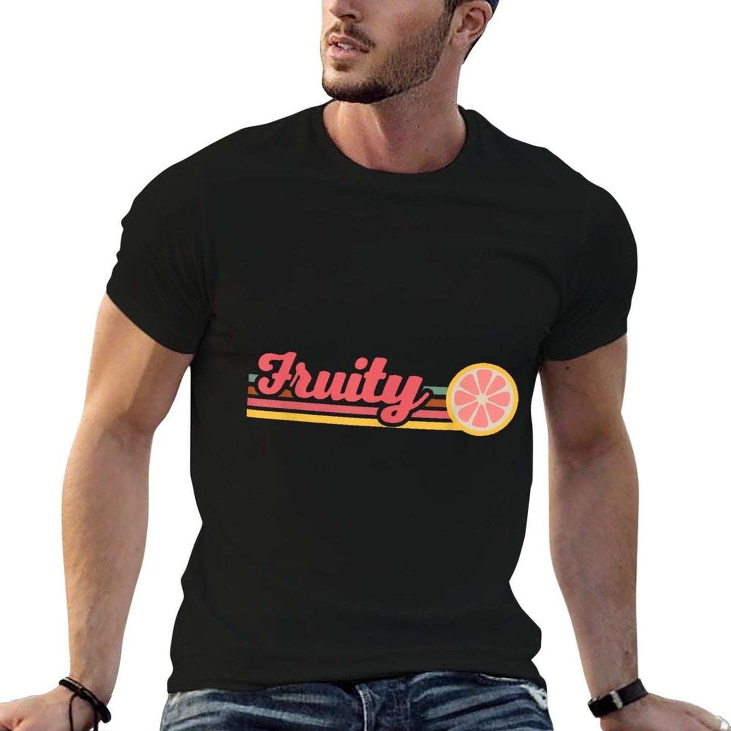 Retro Fruity Lesbian Subtle Lesbian LGBTQ Gay Pride Month  Oversized Silhouette T-Shirt