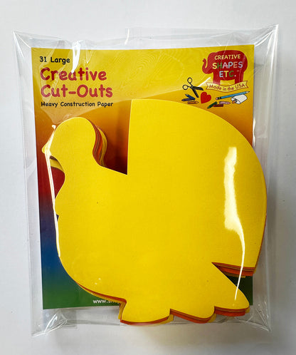 SHAPES ETC.  124 Pcs Thanksgiving Turkey Large Assorted Color Cut-Outs - 5.5in