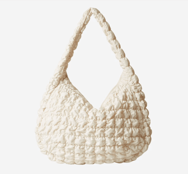 [Jennie Pick] COS Quilted Oversized Shoulder Bag Off White
