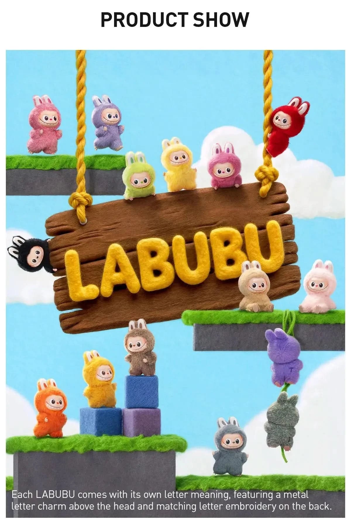 Pop Mart Labubu Pin for Love Series Blind Box (N-Z) Blue BuBu Craze