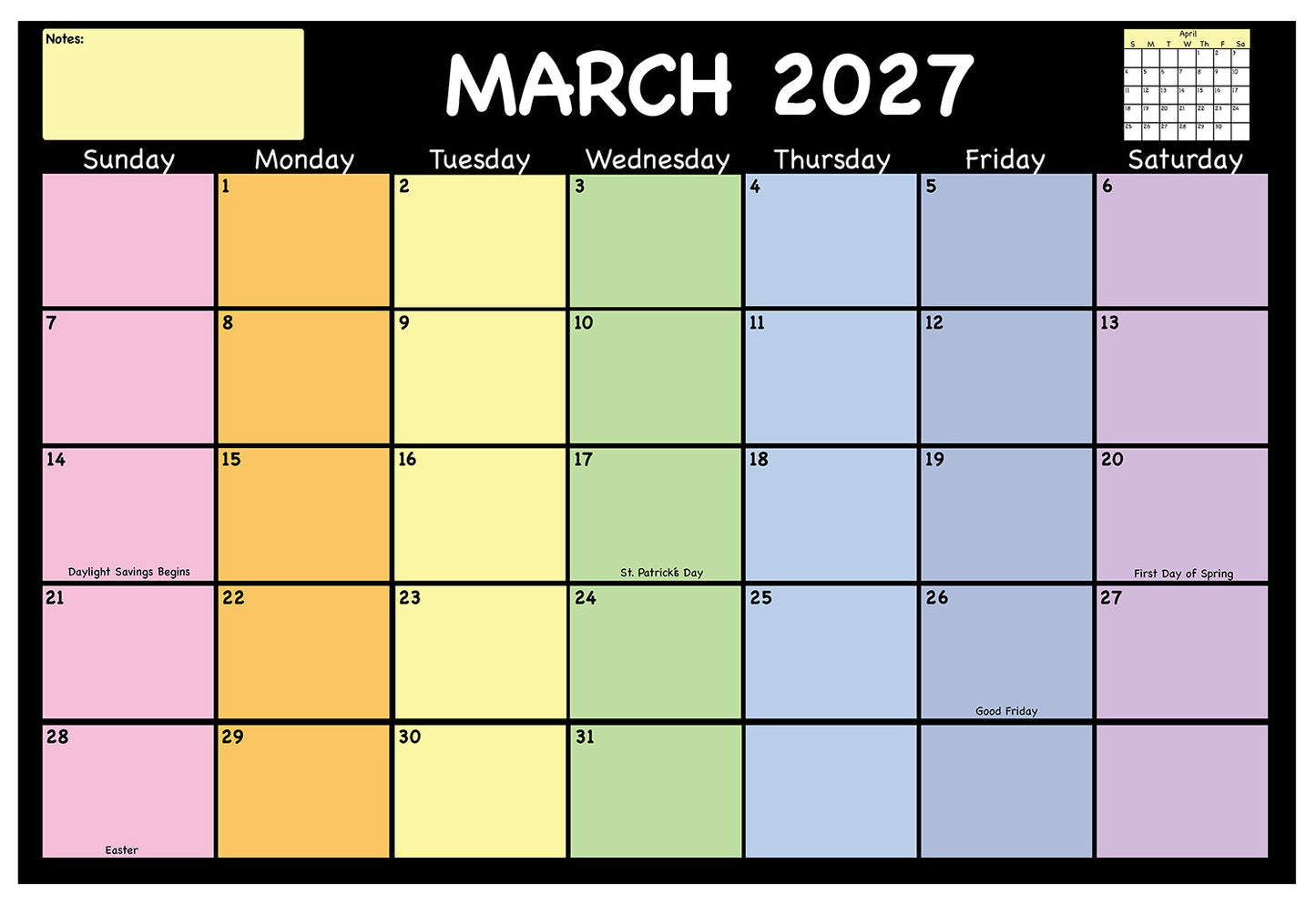 SHAPES ETC. Academic Year Desk Calendar- Chalkboard Design Desk Calendar