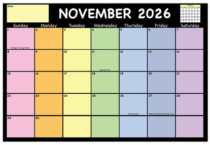 SHAPES ETC. Academic Year Desk Calendar- Chalkboard Design Desk Calendar