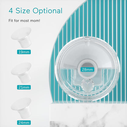 Paruu P10 Hands-Free Breast Pump Wearable, 338Mmhg Strong Suction, Low Noise, 4 Modes & 9 Levels, Electric Breast Pump Portable, Smart Display, 19/21/24/28Mm Insert/Flange, 2 Pack (White)