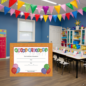 SHAPES ETC. Recognition Certificate - Birthday