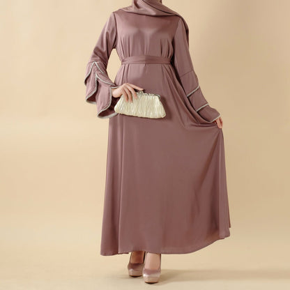 3-Layer Diamond Ruffle Sleeve Abaya With Pockets (MA040)