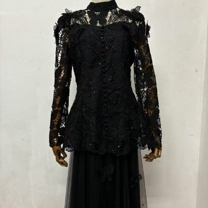3D Butterfly Lace & Tulle Gown Set(MS223)