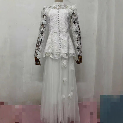 3D Butterfly Lace & Tulle Gown Set(MS223)