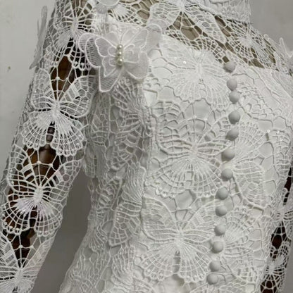3D Butterfly Lace & Tulle Gown Set(MS223)