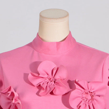 3D Floral Appliqué Maxi Dress(MS356)