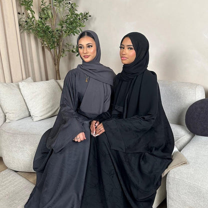 3D Jacquard Woven Satin Abaya (MA138)