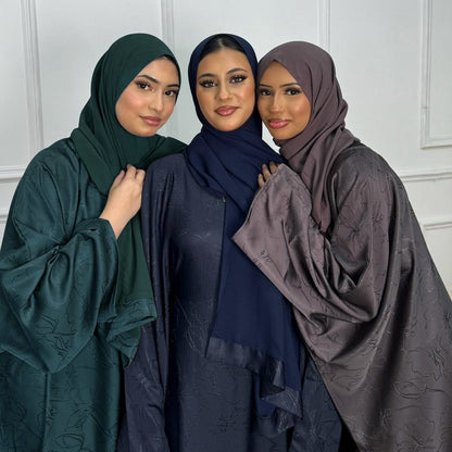3D Jacquard Woven Satin Abaya (MA138)