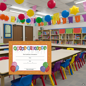 SHAPES ETC. Recognition Certificate - Birthday