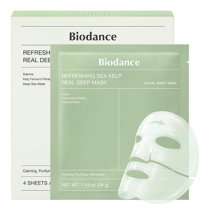 BIODANCE Bio-Collagen Real Deep Mask, Hydrating Overnight Hydrogel Face Mask, Pore Minimizing, Elasticity, Plumping, Travel Essentials & Self Care Gifts for Women, Korean Skin Care | 1.19oz(34g) x 4ea