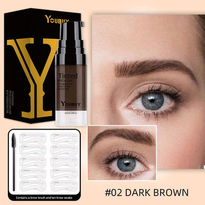 Brow Gel & 4-Prong Eyebrow Pen Set - Smudge-Proof & Water-Resistant for Long-Lasting, Natural-Looking Brows