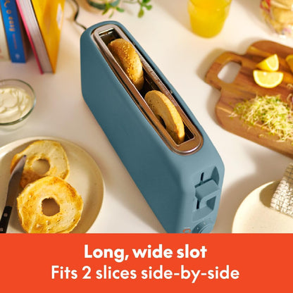 bella 2 Slice Slim Toaster, Fits-anywhere™ Kitchenware, 6 Setting Shade Control with Reheat & Cancel Buttons, Fits sourdough, 10” Long Slot, Anti Jam & Auto Shutoff, 900 Watt, Oatmilk