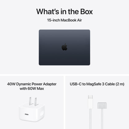 Apple 2026 MacBook Air 15-inch Laptop with M5 chip: Built for AI, 15.3-inch Liquid Retina Display, 16GB Unified Memory, 512GB SSD, 12MP Center Stage Camera, Touch ID, Wi-Fi 7; Midnight