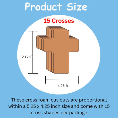 SHAPES ETC. Brown Cross Foam Single Color Creative Cut-Outs- 5.5"