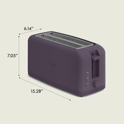 bella 2 Slice Slim Toaster, Fits-anywhere™ Kitchenware, 6 Setting Shade Control with Reheat & Cancel Buttons, Fits sourdough, 10” Long Slot, Anti Jam & Auto Shutoff, 900 Watt, Oatmilk