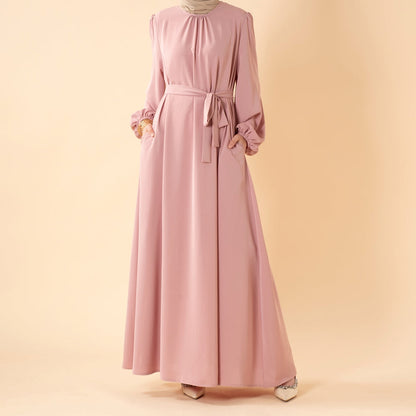 Candy Color Pleated Abaya | Must-have Essential Basic Dress (MA142)