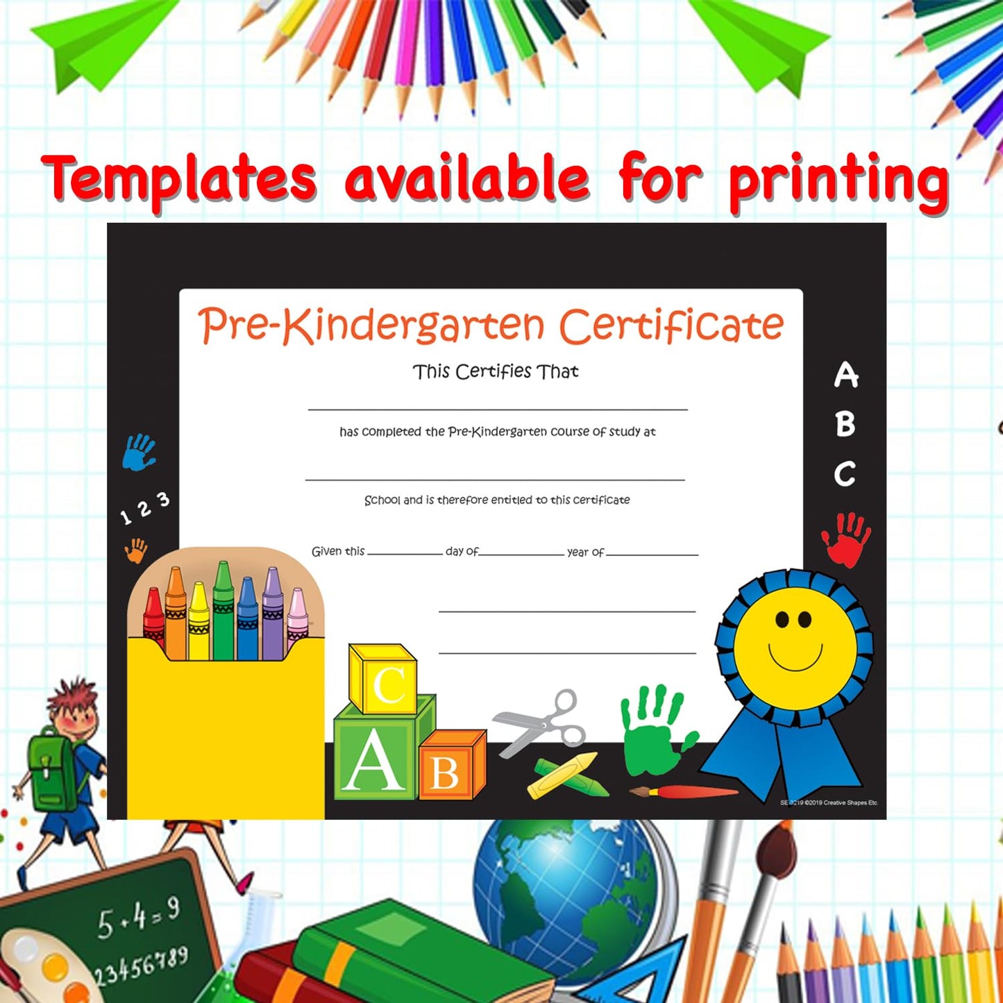 SHAPES ETC. Recognition Certificate - Pre-K Certificate