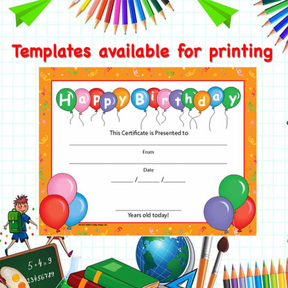 SHAPES ETC. Recognition Certificate - Birthday