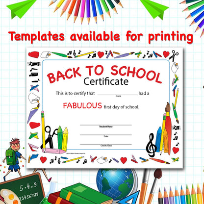 SHAPES ETC. Recognition Certificate - Welcome Back to School