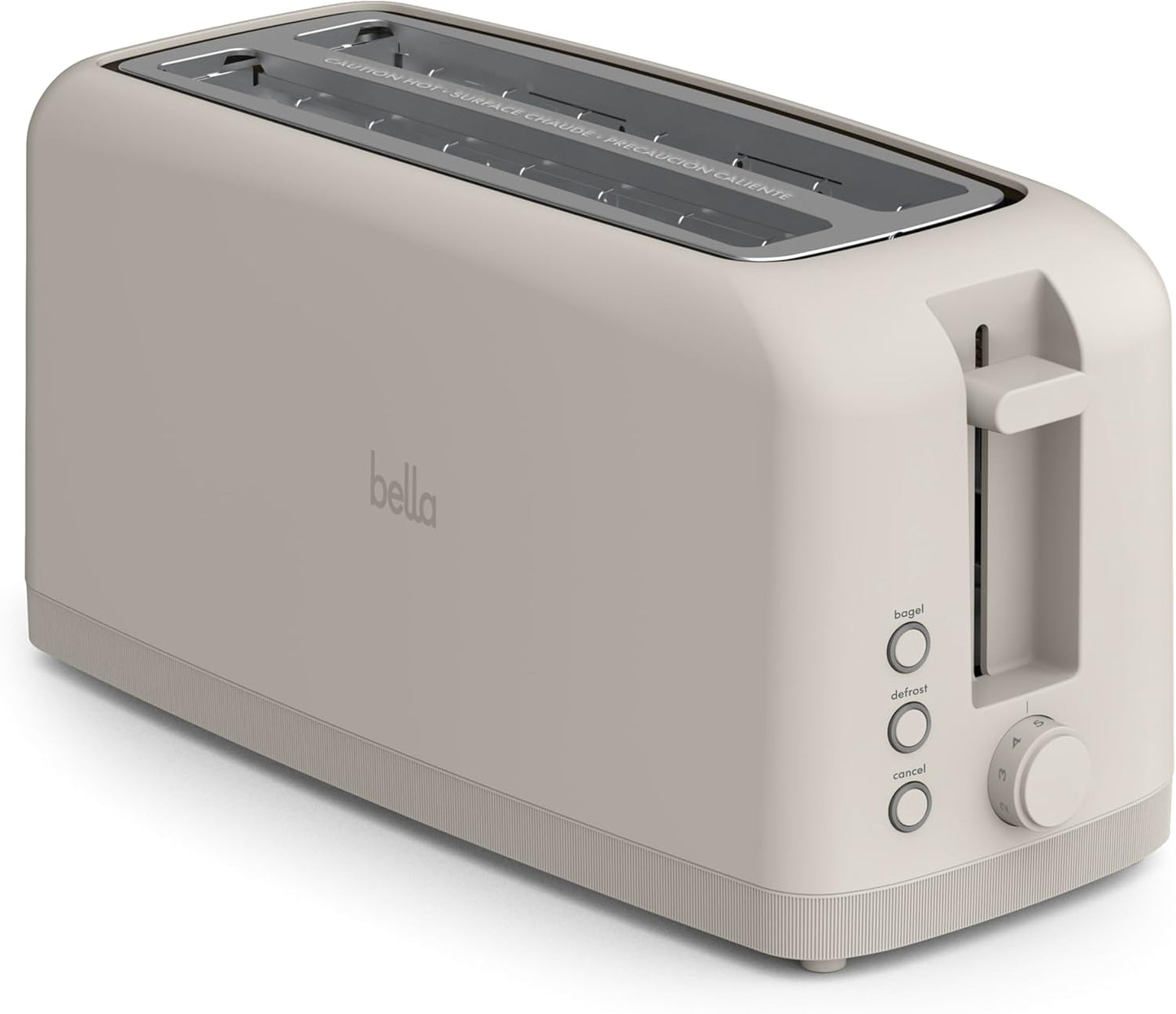 bella 2 Slice Slim Toaster, Fits-anywhere™ Kitchenware, 6 Setting Shade Control with Reheat & Cancel Buttons, Fits sourdough, 10” Long Slot, Anti Jam & Auto Shutoff, 900 Watt, Oatmilk