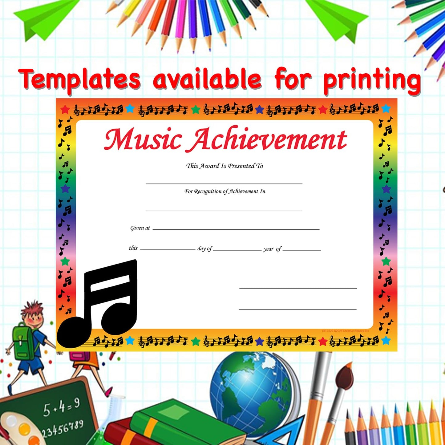 SHAPES ETC. Recognition Certificate - Music Achievement