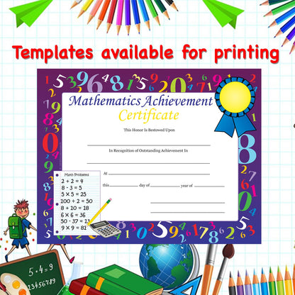 SHAPES ETC. Recognition Certificates - Mathematics Achievement