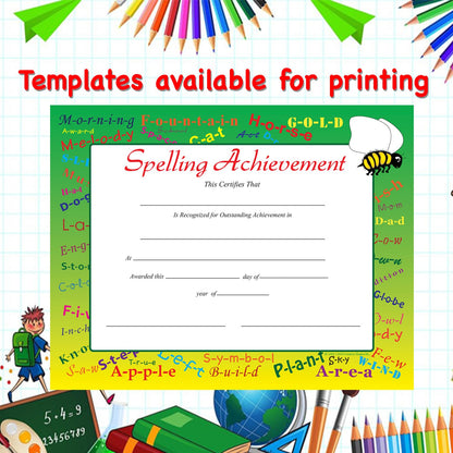 SHAPES ETC. Recognition Certificate - Spelling Achievement