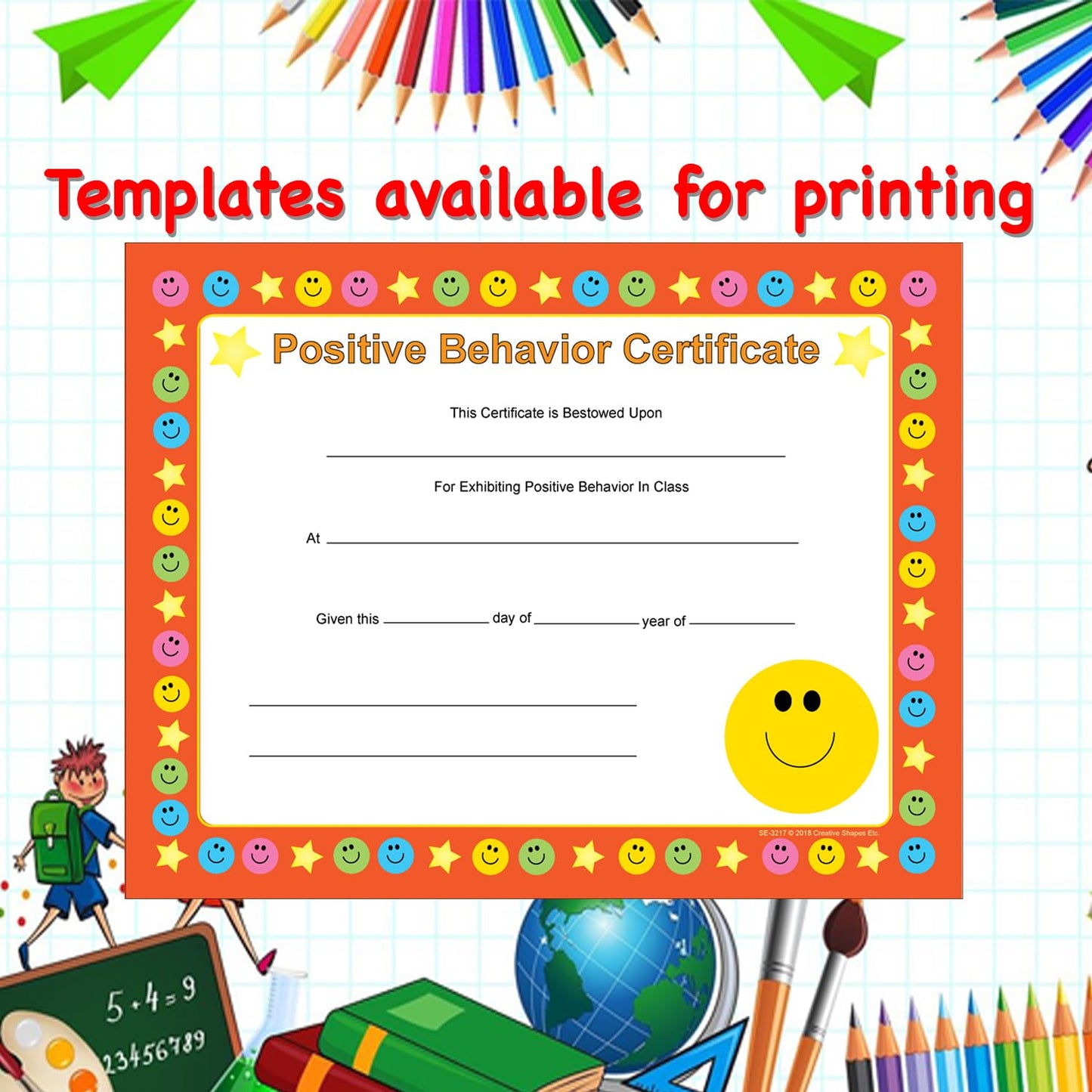 SHAPES ETC. Recognition Certificate - Positive Behavior
