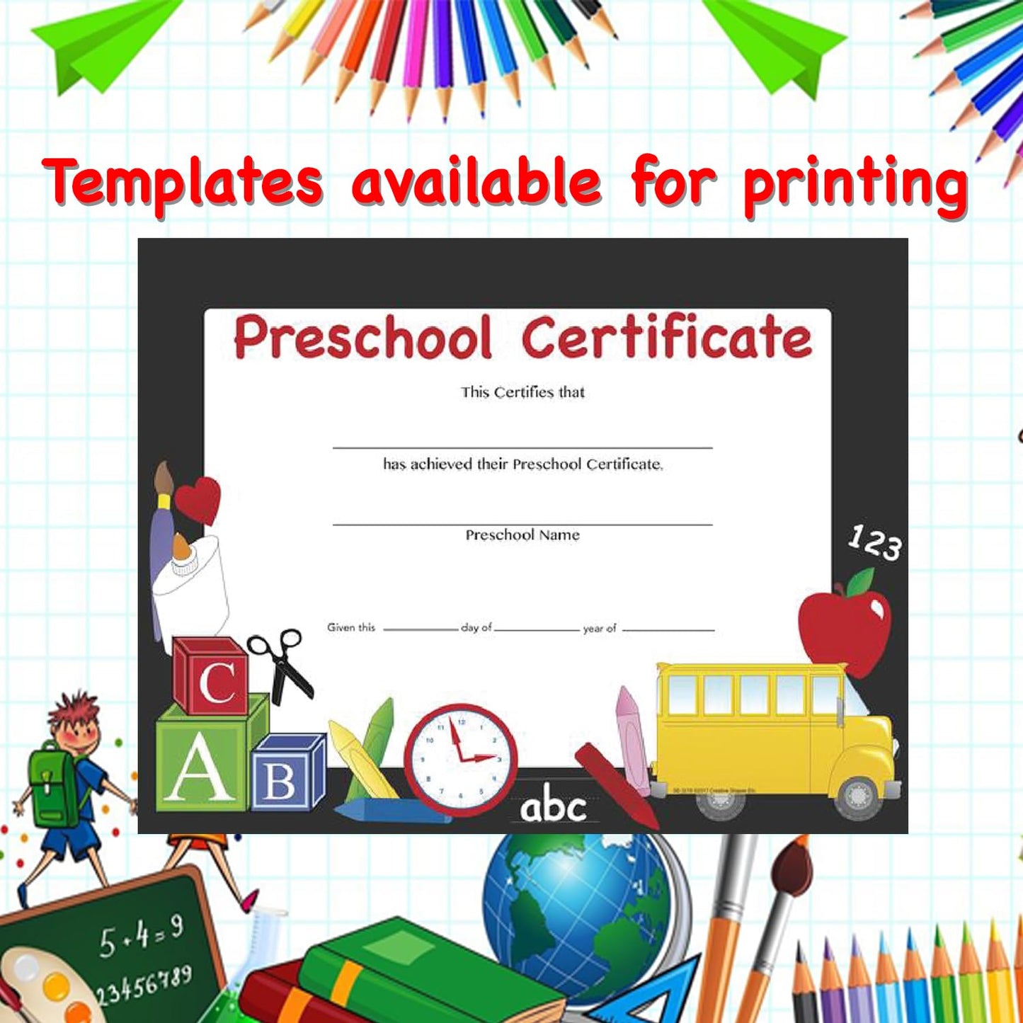 SHAPES ETC. Recognition Certificate - Preschool Certificate