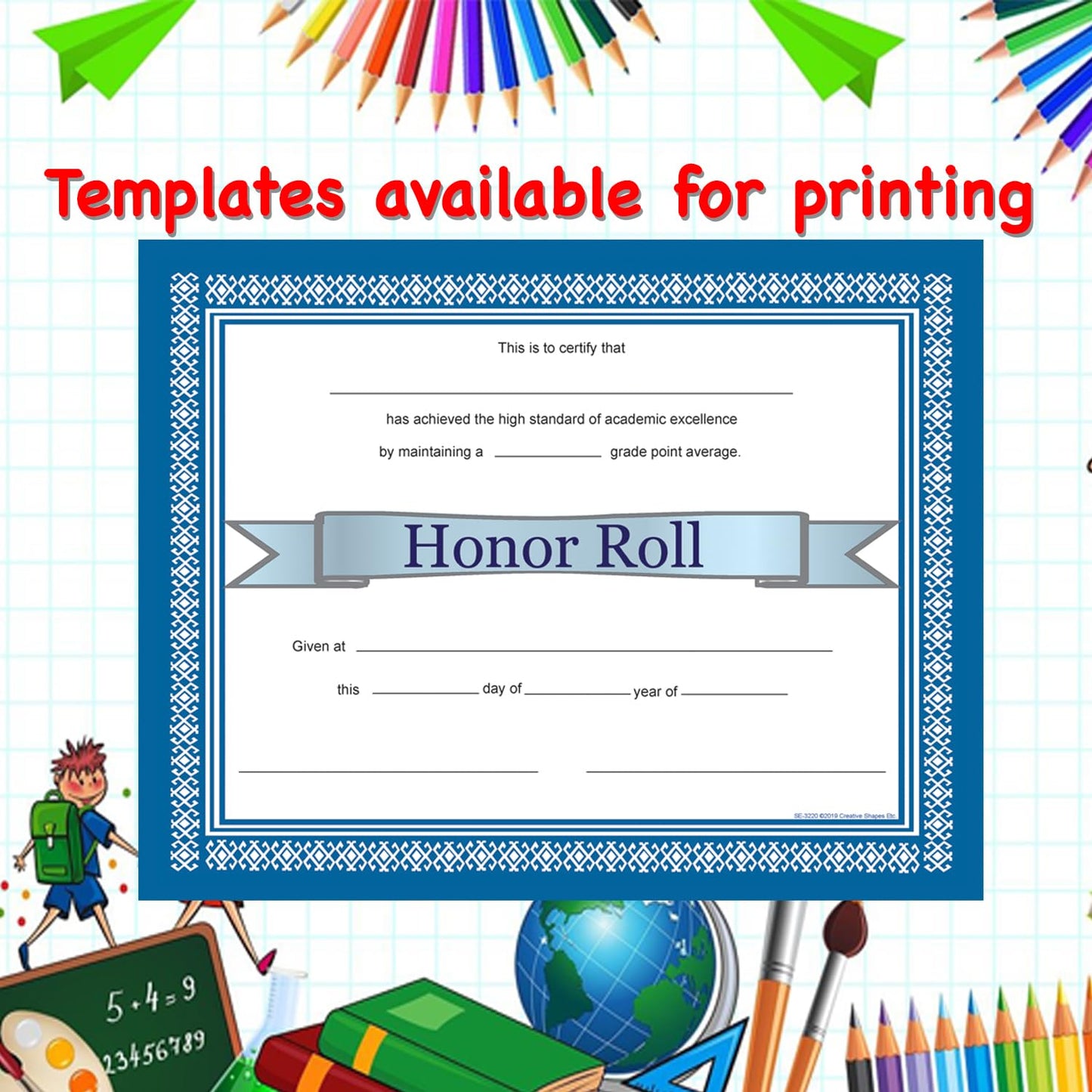 SHAPES ETC. Recognition Certificate - Honor Roll Certificate