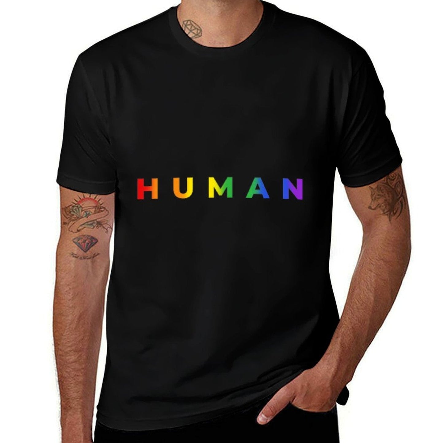 Human Rainbow Subtle Pride Month LGBT Gay Rights Equality  Classic T-Shirt