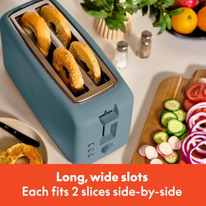 bella 2 Slice Slim Toaster, Fits-anywhere™ Kitchenware, 6 Setting Shade Control with Reheat & Cancel Buttons, Fits sourdough, 10” Long Slot, Anti Jam & Auto Shutoff, 900 Watt, Oatmilk