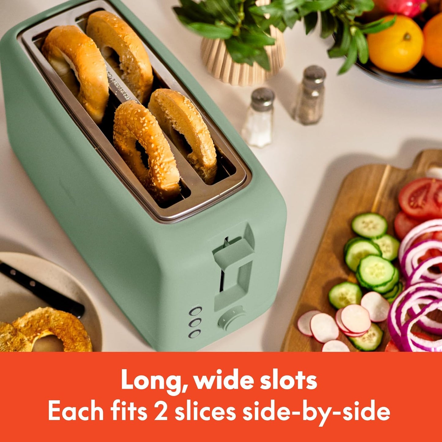 bella 2 Slice Slim Toaster, Fits-anywhere™ Kitchenware, 6 Setting Shade Control with Reheat & Cancel Buttons, Fits sourdough, 10” Long Slot, Anti Jam & Auto Shutoff, 900 Watt, Oatmilk