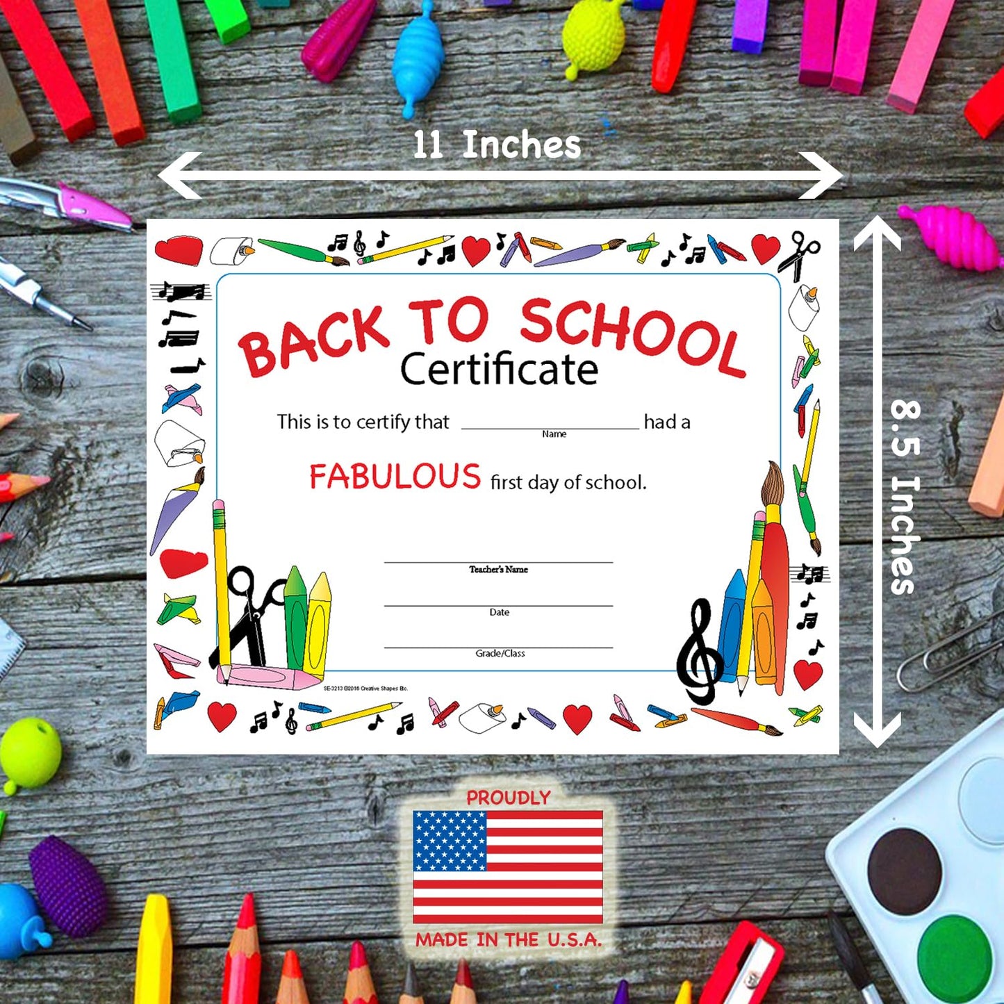SHAPES ETC. Recognition Certificate - Welcome Back to School