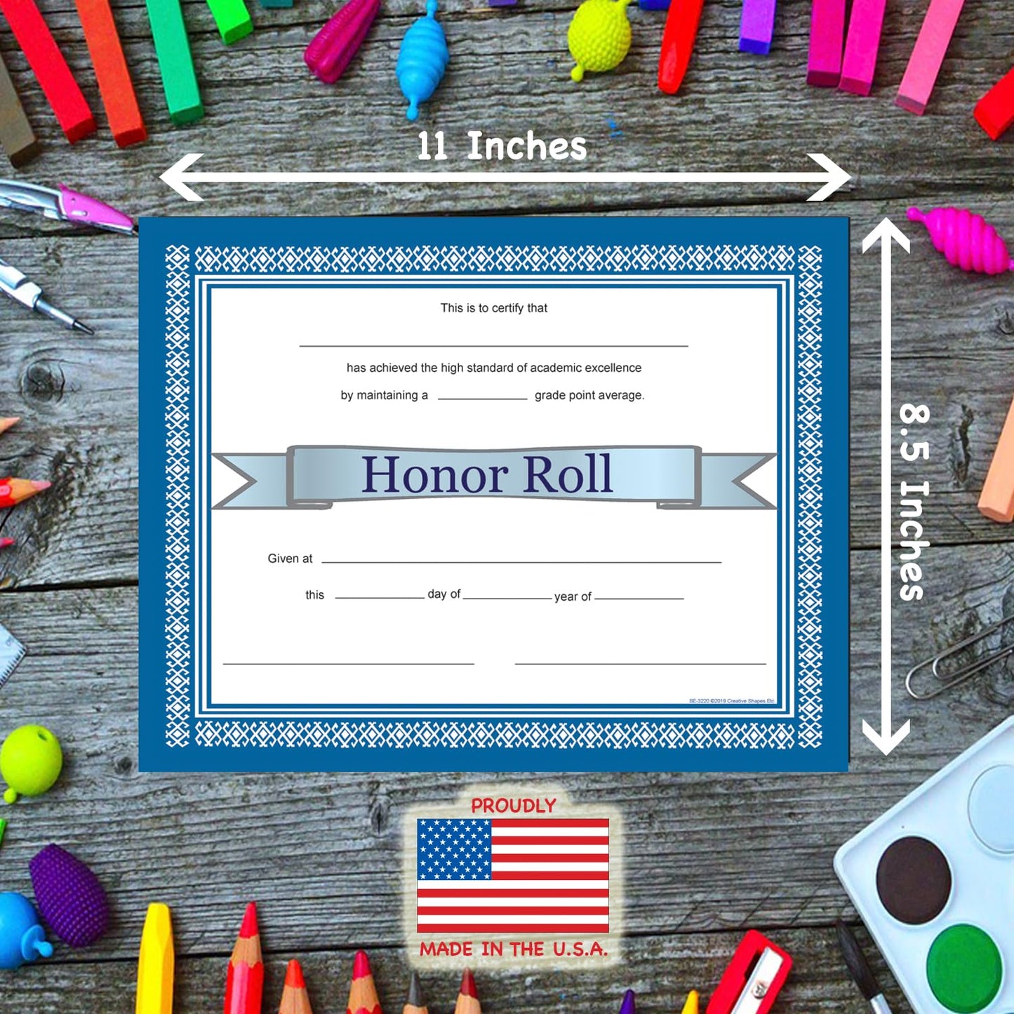SHAPES ETC. Recognition Certificate - Honor Roll Certificate