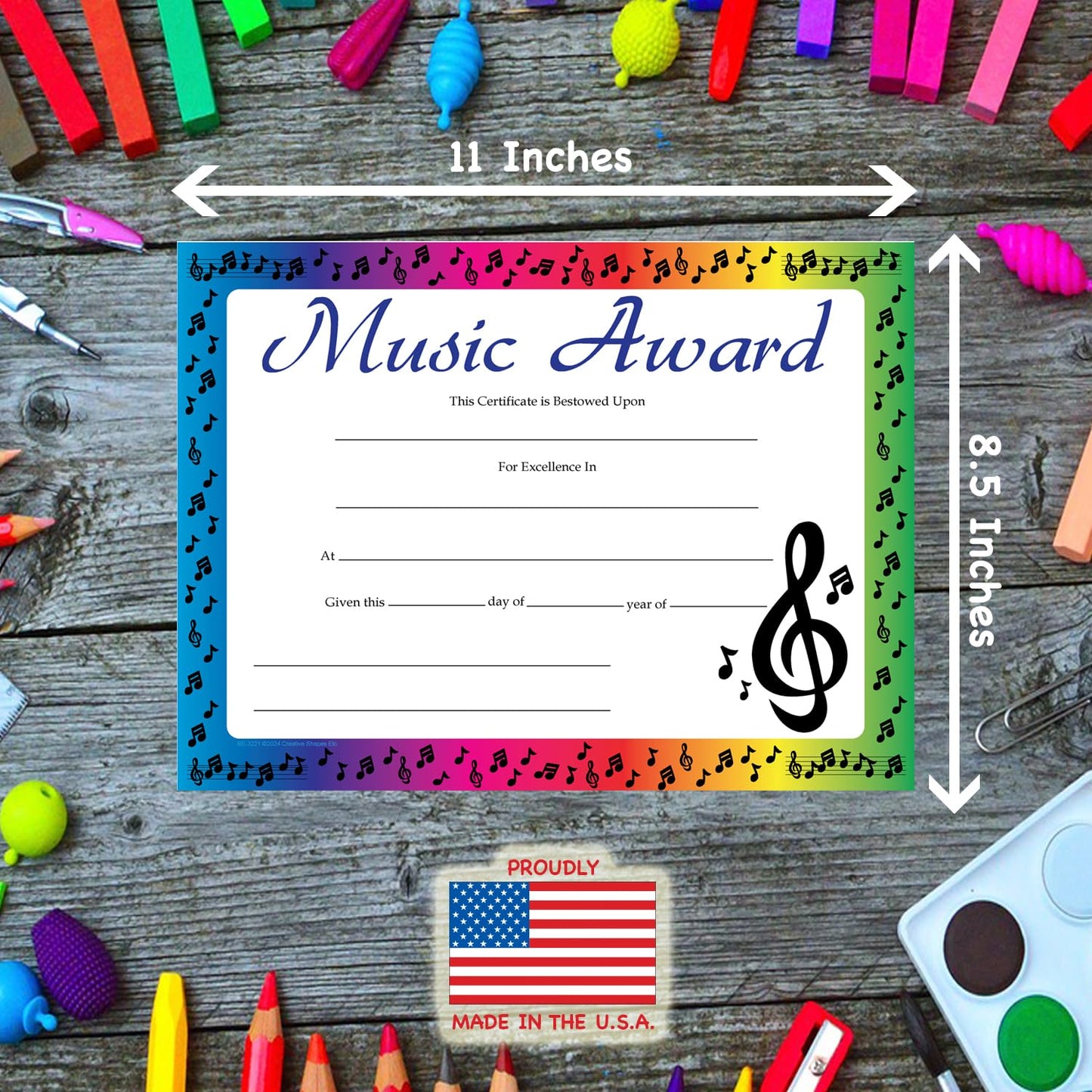 SHAPES ETC. Recognition Certificate - Music Award