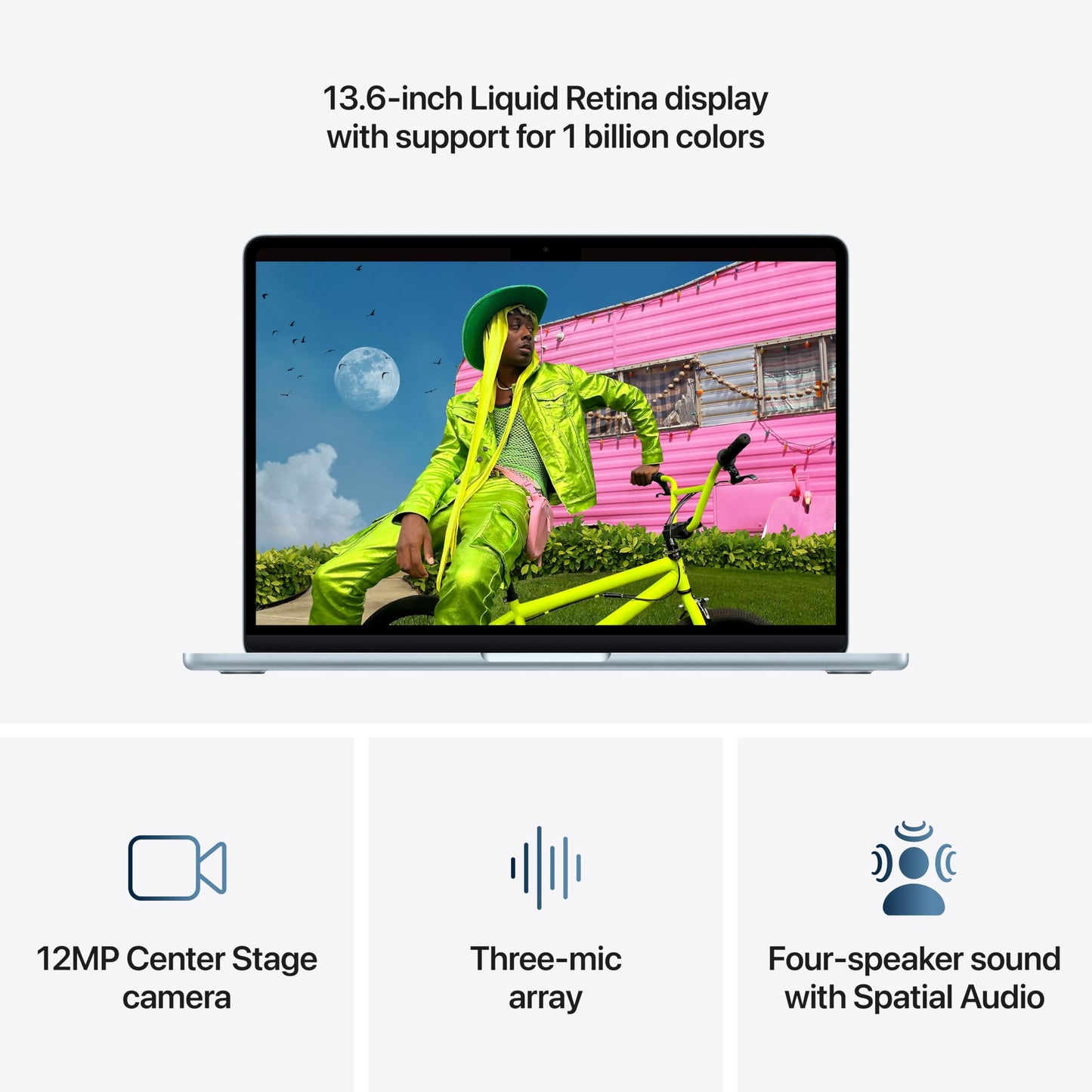 Apple 2026 MacBook Air 13-inch Laptop with M5 chip: Built for AI, 13.6-inch Liquid Retina Display, 16GB Unified Memory, 512GB SSD, 12MP Center Stage Camera, Touch ID, Wi-Fi 7; Midnight