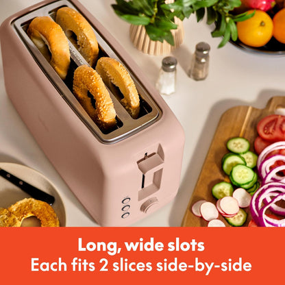 bella 2 Slice Slim Toaster, Fits-anywhere™ Kitchenware, 6 Setting Shade Control with Reheat & Cancel Buttons, Fits sourdough, 10” Long Slot, Anti Jam & Auto Shutoff, 900 Watt, Oatmilk