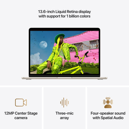 Apple 2026 MacBook Air 13-inch Laptop with M5 chip: Built for AI, 13.6-inch Liquid Retina Display, 16GB Unified Memory, 512GB SSD, 12MP Center Stage Camera, Touch ID, Wi-Fi 7; Midnight