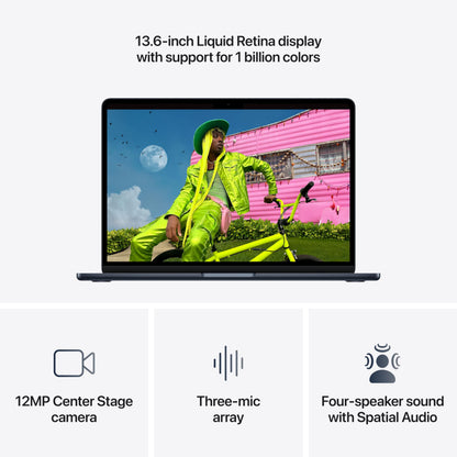 Apple 2026 MacBook Air 13-inch Laptop with M5 chip: Built for AI, 13.6-inch Liquid Retina Display, 16GB Unified Memory, 512GB SSD, 12MP Center Stage Camera, Touch ID, Wi-Fi 7; Midnight